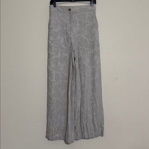 House of Harlow Tan textured Wide-Leg Pants trousers women M casual boho Y2K